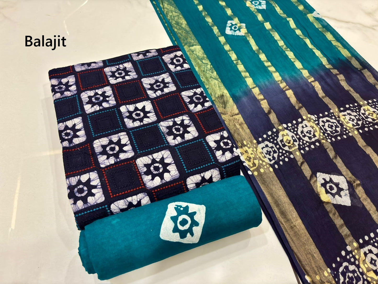 Batik 100326 Balajit Cotton Dress Material Supplier Gujarat