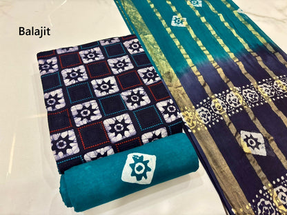 Batik 100326 Balajit Cotton Dress Material Supplier Gujarat