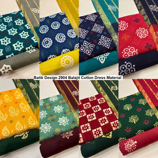 Batik Design 2904 Balajit Cotton Dress Material Wholesaler Gujarat