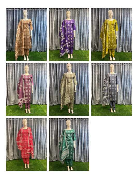 Batik Designed 2025 Colorx Chanderi Silk Readymade Pant Style Suits Supplier Gujarat