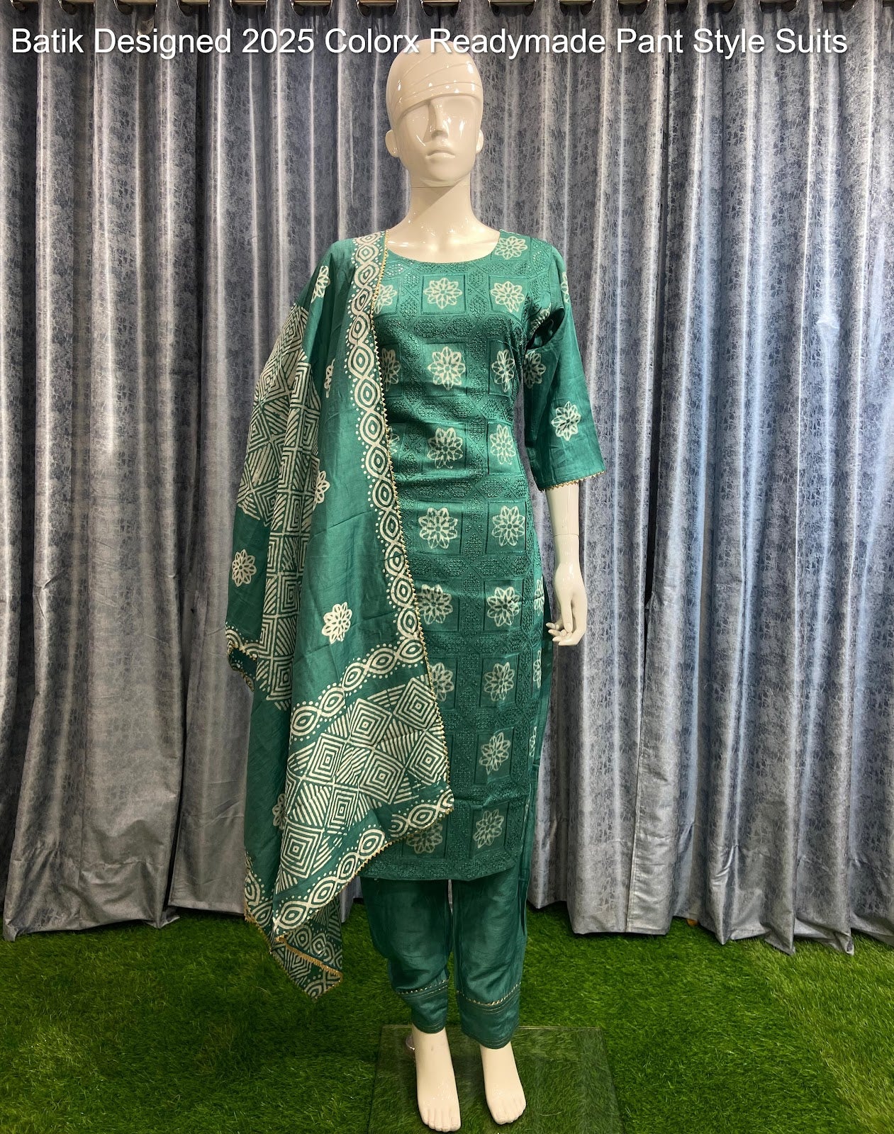 Batik Designed 2025 Colorx Chanderi Silk Readymade Pant Style Suits Supplier Gujarat