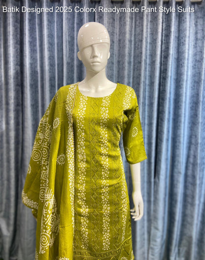 Batik Designed 2025 Colorx Chanderi Silk Readymade Pant Style Suits Supplier Gujarat