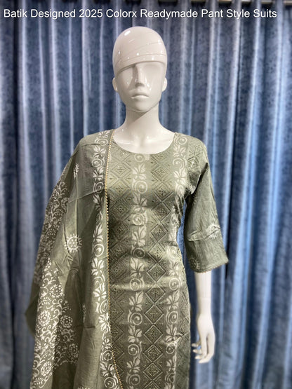 Batik Designed 2025 Colorx Chanderi Silk Readymade Pant Style Suits Supplier Gujarat