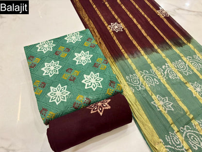 Batik Embroidery 1001 Balajit Cotton Dress Material Supplier Gujarat