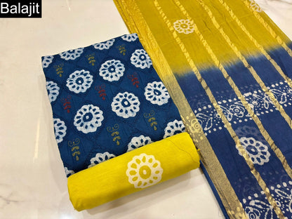 Batik Embroidery 1001 Balajit Cotton Dress Material Supplier Gujarat