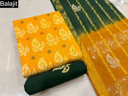 Batik Embroidery 1001 Balajit Cotton Dress Material Supplier Gujarat