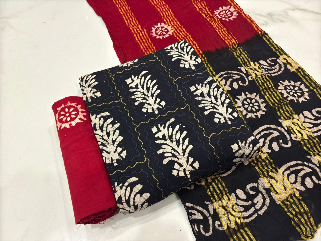 Batik Embroidery Work 021224 Balajit Rayon 14Kg Salwar Suits Wholesale Price