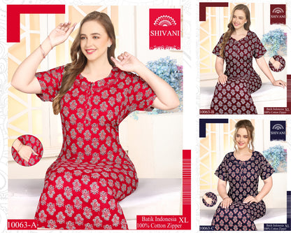 Batik Indonesia Shivani Cotton Night Gowns Supplier Ahmedabad