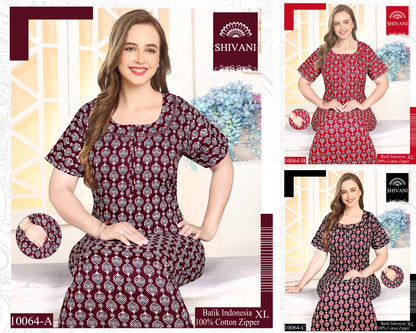 Batik Indonesia Shivani Cotton Night Gowns Supplier Ahmedabad