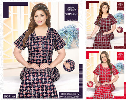 Batik Indonesia Shivani Cotton Night Gowns Supplier Ahmedabad