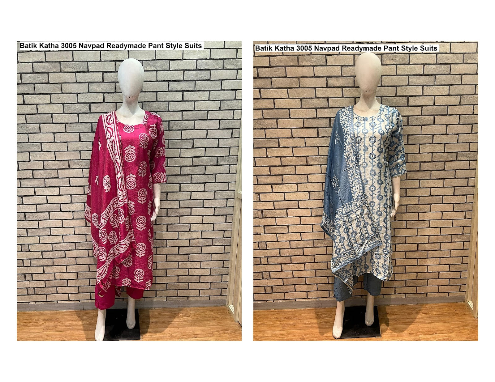 Batik Katha 3005 Navpad Chanderi Silk Readymade Pant Style Suits Supplier India