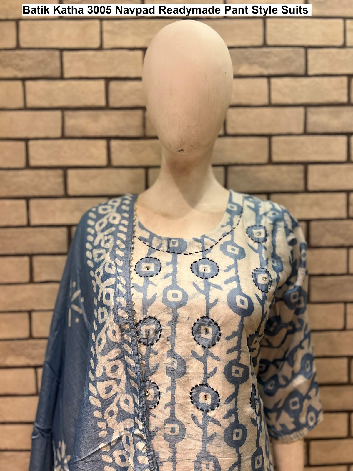 Batik Katha 3005 Navpad Chanderi Silk Readymade Pant Style Suits Supplier India