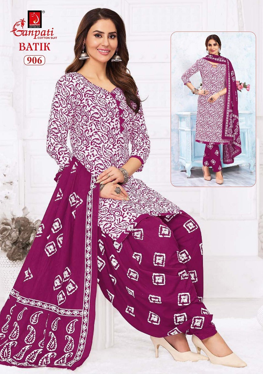 Batik Patiyala And Pant Vol 9 Ganpati Cotton Salwar Suits Supplier Gujarat