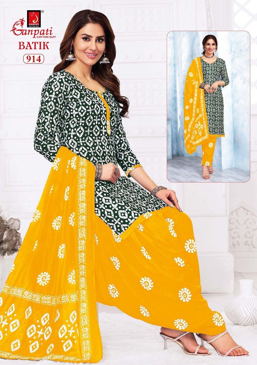 Batik Patiyala And Pant Vol 9 Ganpati Cotton Salwar Suits Supplier Gujarat