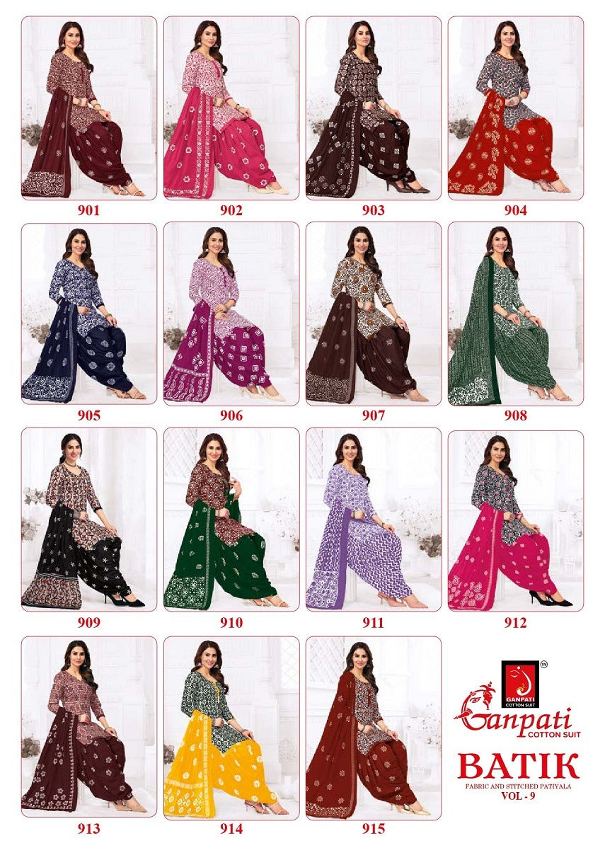 Batik Patiyala And Pant Vol 9 Ganpati Cotton Salwar Suits Supplier Gujarat