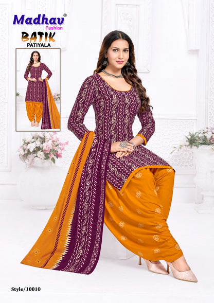 Batik Patiyala Vol 10 Madhav Fashion Cotton Dress Material Exporter