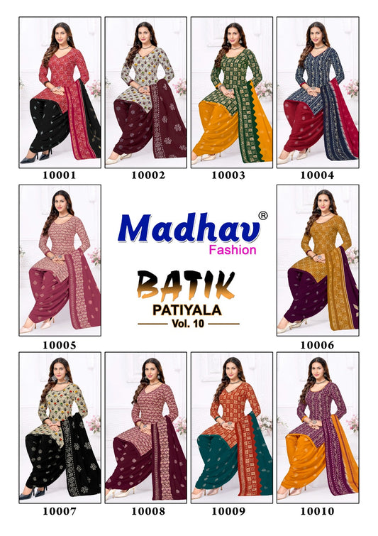 Batik Patiyala Vol 10 Madhav Fashion Cotton Dress Material Exporter