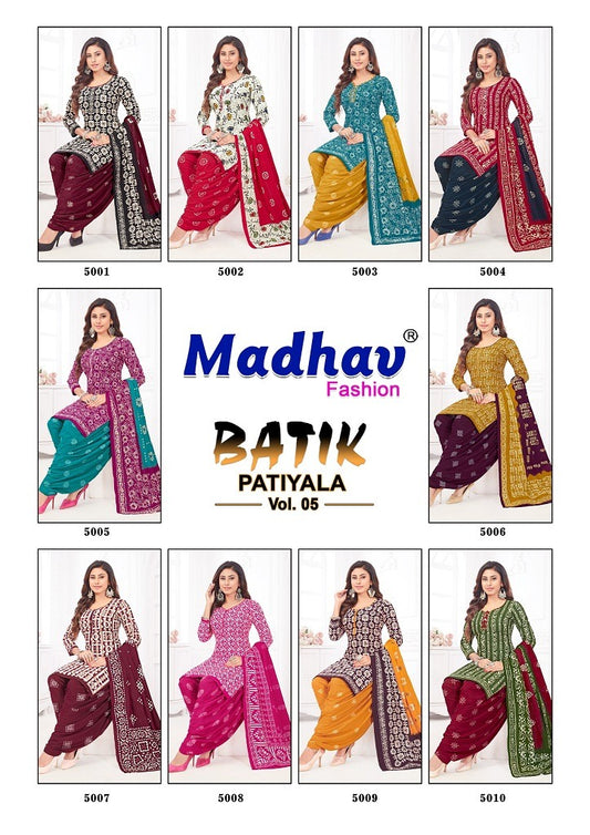 Batik Patiyala Vol 5 Madhav Fashion Cotton Dress Material Manufacturer Gujarat