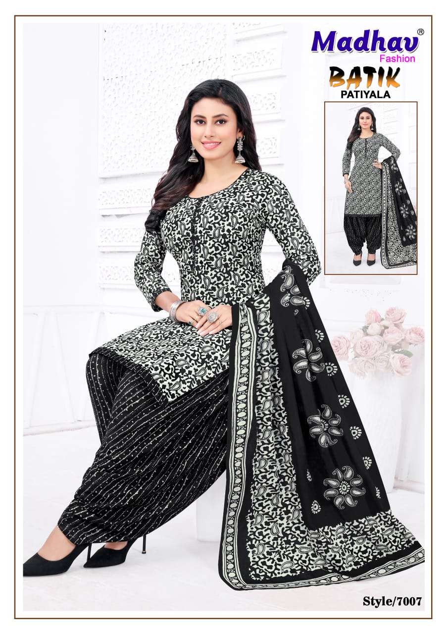 Batik Patiyala Vol 7 Madhav Fashion Cotton Dress Material Supplier Gujarat