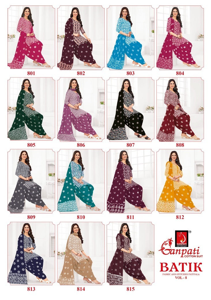 Batik Patiyala Vol 8 Ganpati Cotton Salwar Suits Wholesale