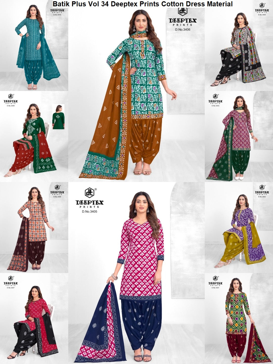 Batik Plus Vol 34 Deeptex Prints Cotton Dress Material Wholesaler India