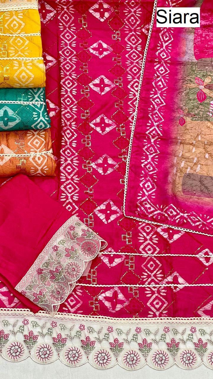 Batik Print 09 Siara Nylon Viscose Salwar Suits Wholesale Price