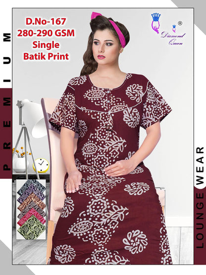 Batik Print Diamond Queen Cotton Night Gowns Exporter Ahmedabad