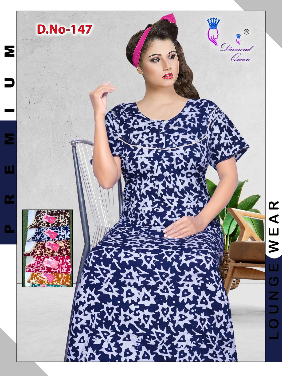 Batik Print Diamond Queen Cotton Night Gowns Exporter Ahmedabad