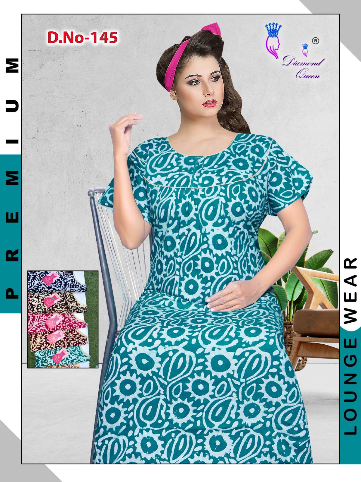 Batik Print Diamond Queen Cotton Night Gowns Exporter Ahmedabad