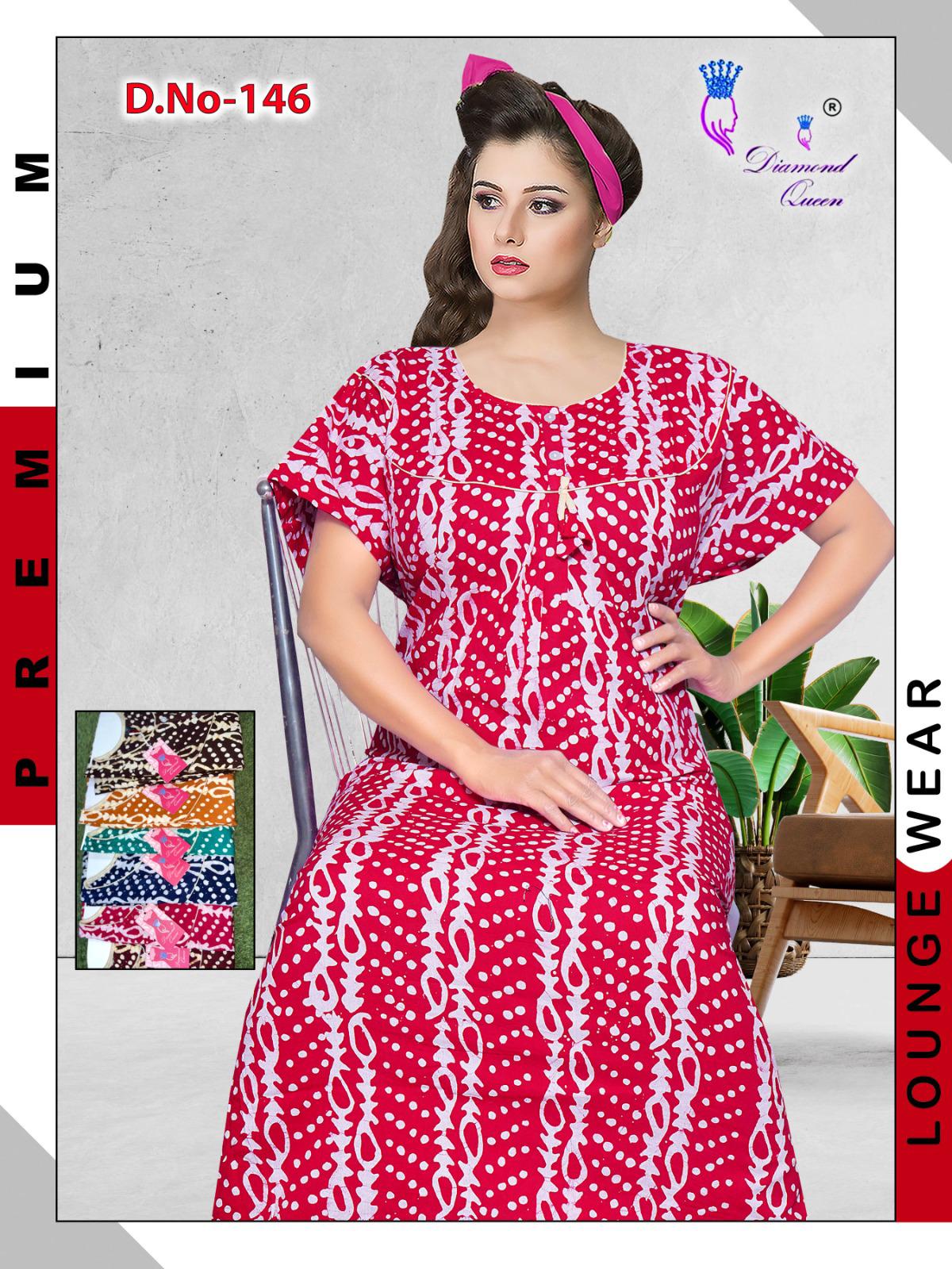 Batik Print Diamond Queen Cotton Night Gowns Exporter Ahmedabad