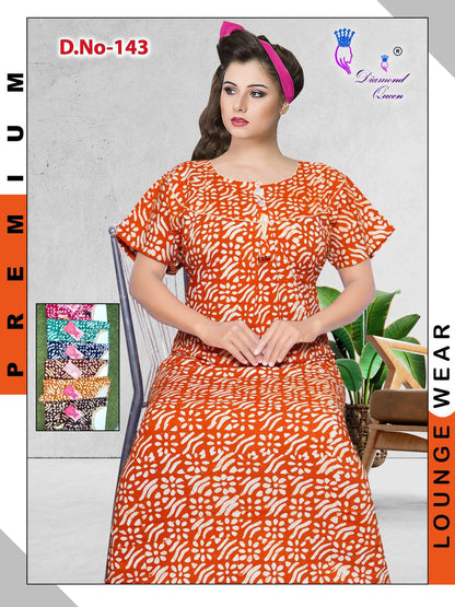 Batik Print Diamond Queen Cotton Night Gowns Exporter Ahmedabad