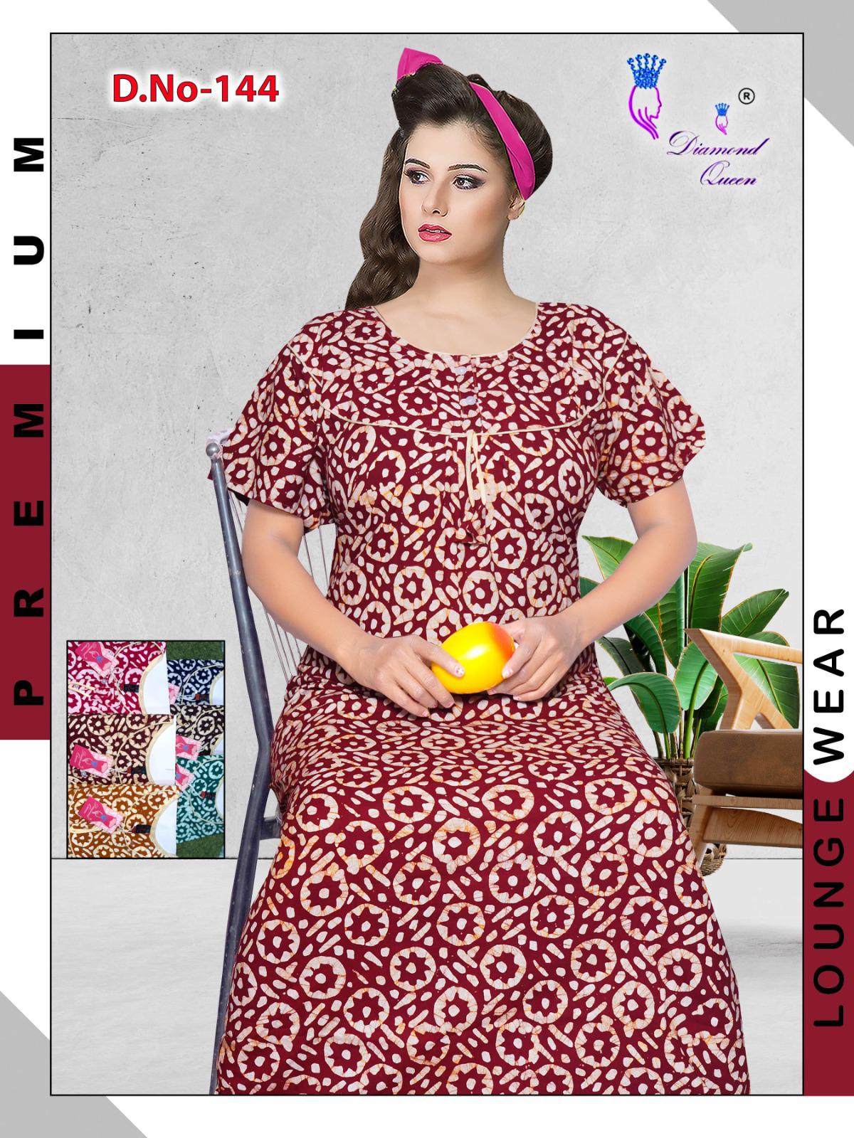 Batik Print Diamond Queen Cotton Night Gowns Exporter Ahmedabad