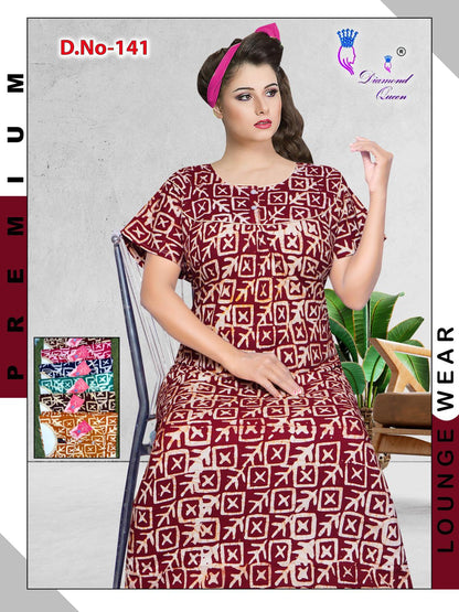 Batik Print Diamond Queen Cotton Night Gowns Exporter Ahmedabad