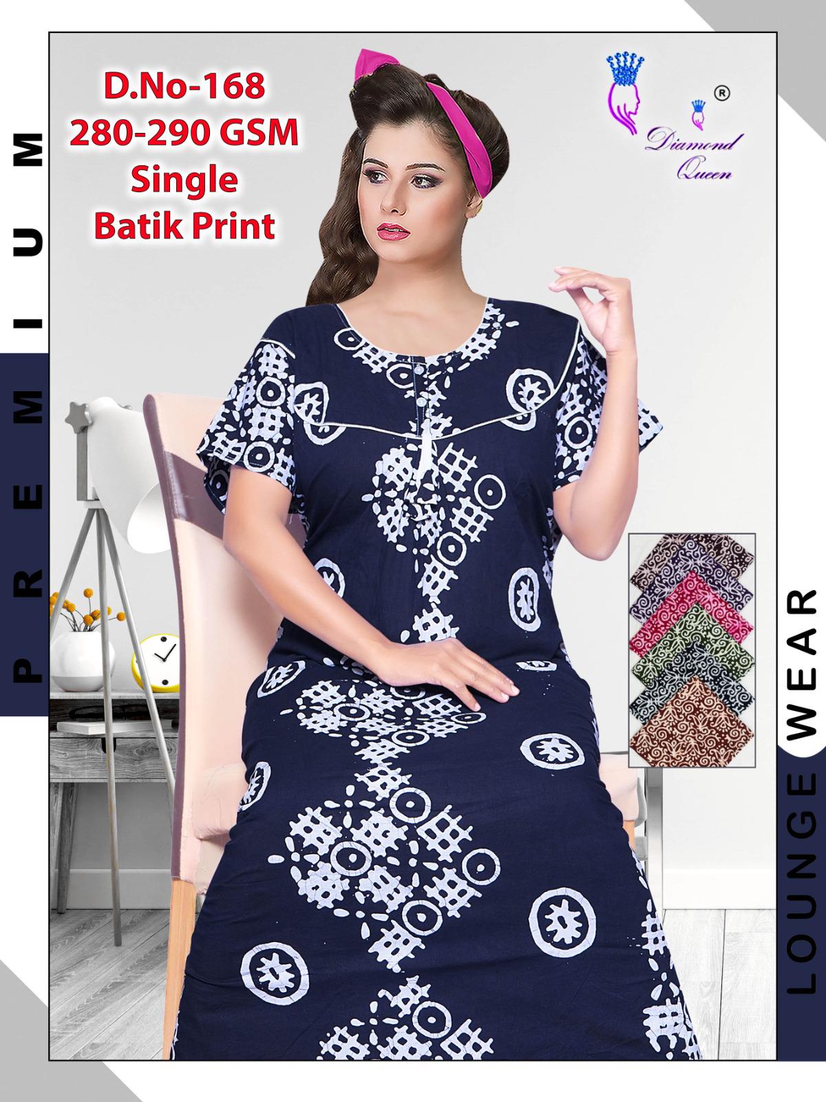 Batik Print Diamond Queen Cotton Night Gowns Exporter Ahmedabad