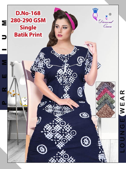 Batik Print Diamond Queen Cotton Night Gowns Exporter Ahmedabad