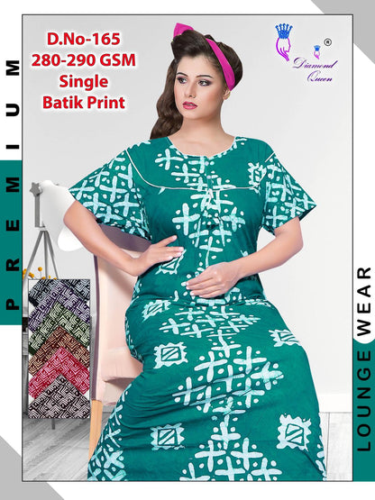 Batik Print Diamond Queen Cotton Night Gowns Exporter Ahmedabad
