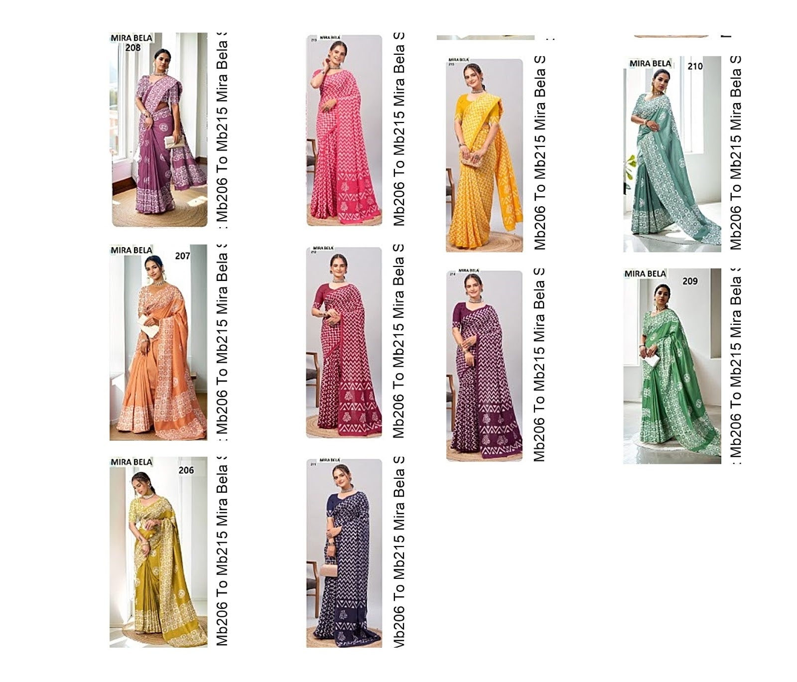 Batik Print Mb206 To Mb215 Mira Bela Cotton Sarees Wholesaler India