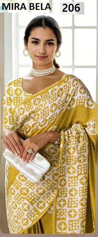 Batik Print Mb206 To Mb215 Mira Bela Cotton Sarees Wholesaler India