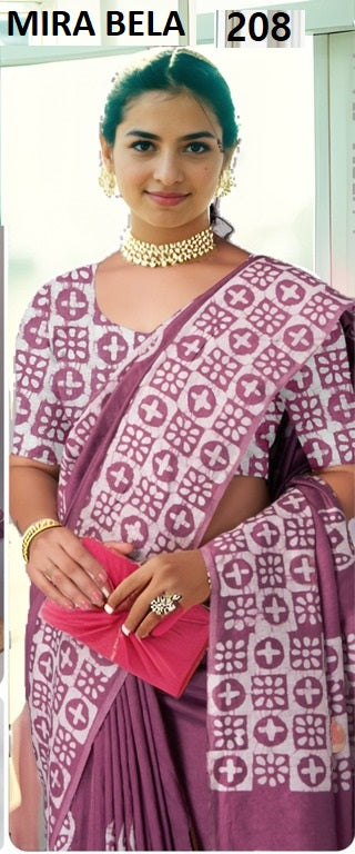 Batik Print Mb206 To Mb215 Mira Bela Cotton Sarees Wholesaler India