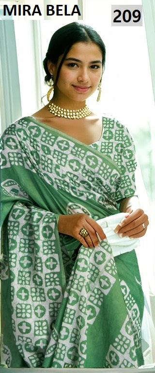 Batik Print Mb206 To Mb215 Mira Bela Cotton Sarees Wholesaler India