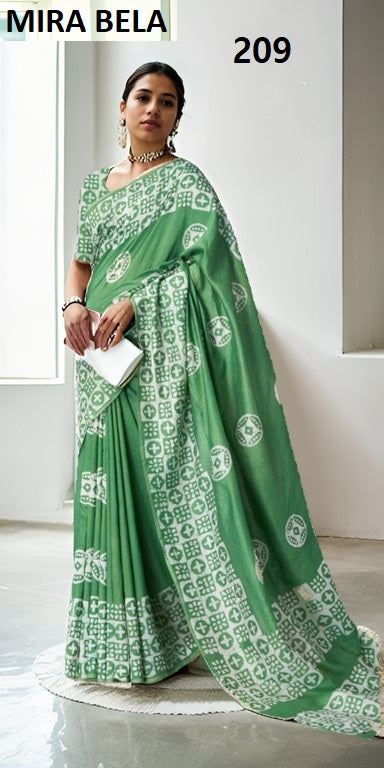 Batik Print Mb206 To Mb215 Mira Bela Cotton Sarees Wholesaler India