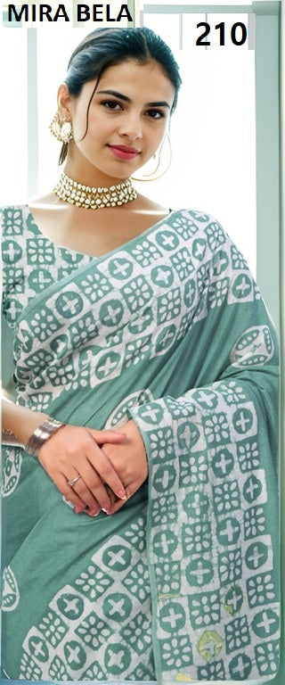 Batik Print Mb206 To Mb215 Mira Bela Cotton Sarees Wholesaler India
