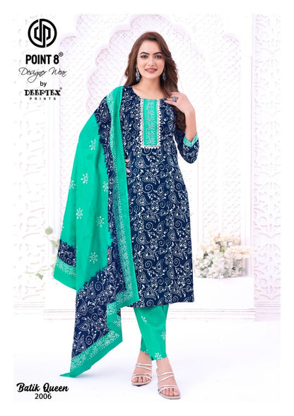 Batik Queen Vol 2 Deeptex Prints Readymade Cotton Pant Suits Manufacturer Ahmedabad
