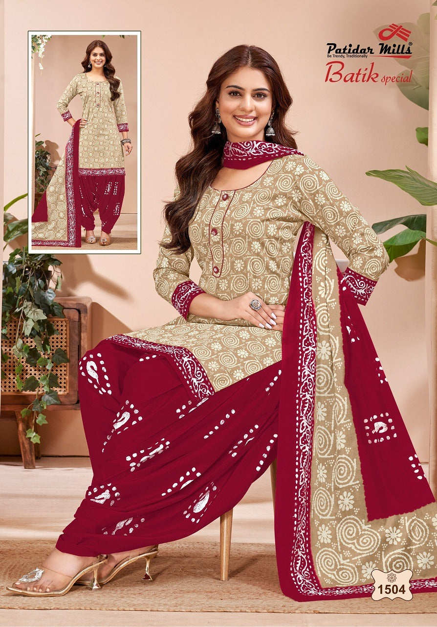 Batik Special Vol 15 Patidar Mills Cotton Dress Material Exporter India