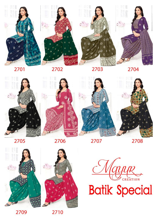 Batik Special Vol 27 Mayur Creation Cotton Dress Material Manufacturer Ahmedabad