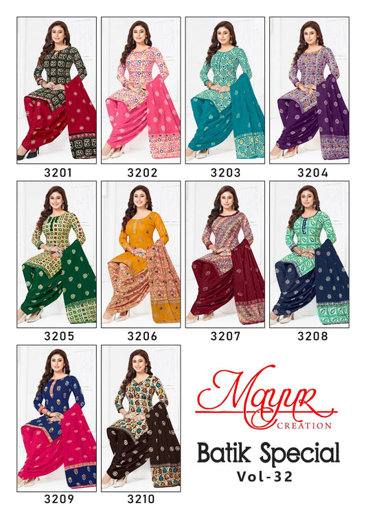 Batik Special Vol 32 Mayur Creation Cotton Dress Material Supplier Gujarat