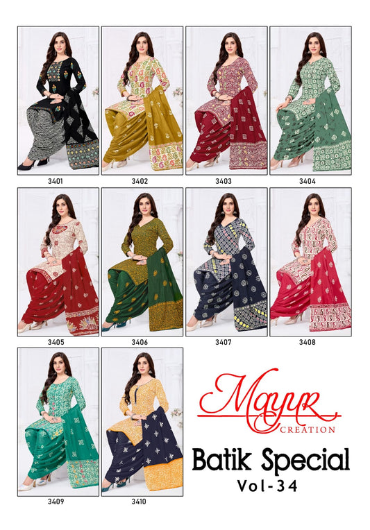 Batik Special Vol 34 Mayur Creation Cotton Dress Material Wholesaler India