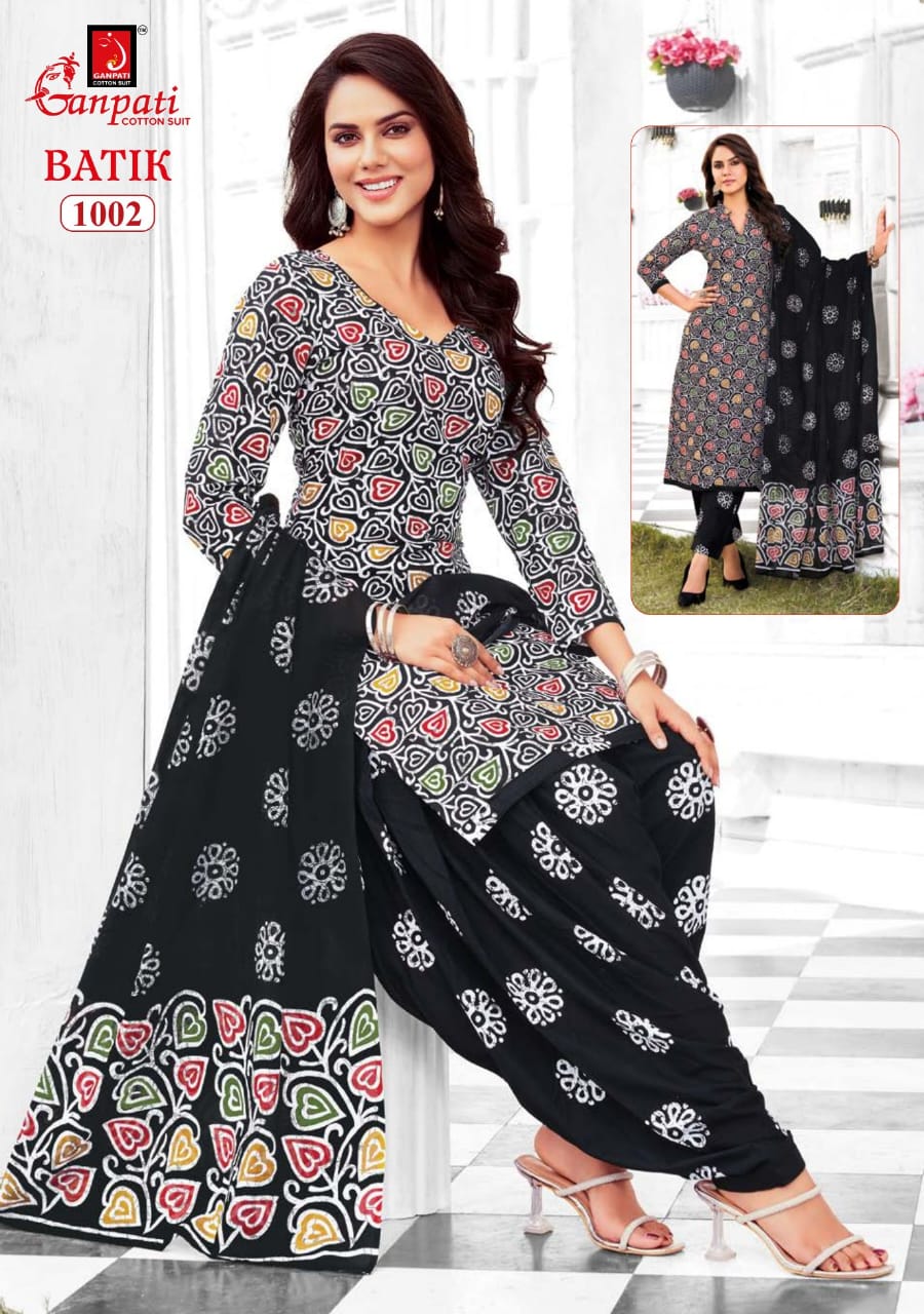 Batik Vol 10 Ganpati Cotton Patiyala Style Suits Manufacturer Ahmedabad