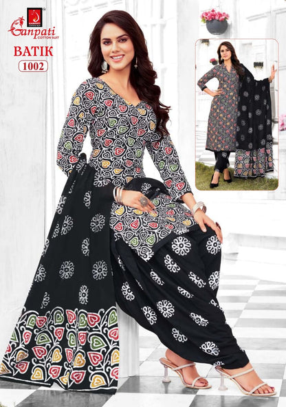 Batik Vol 10 Ganpati Cotton Patiyala Style Suits Manufacturer Ahmedabad