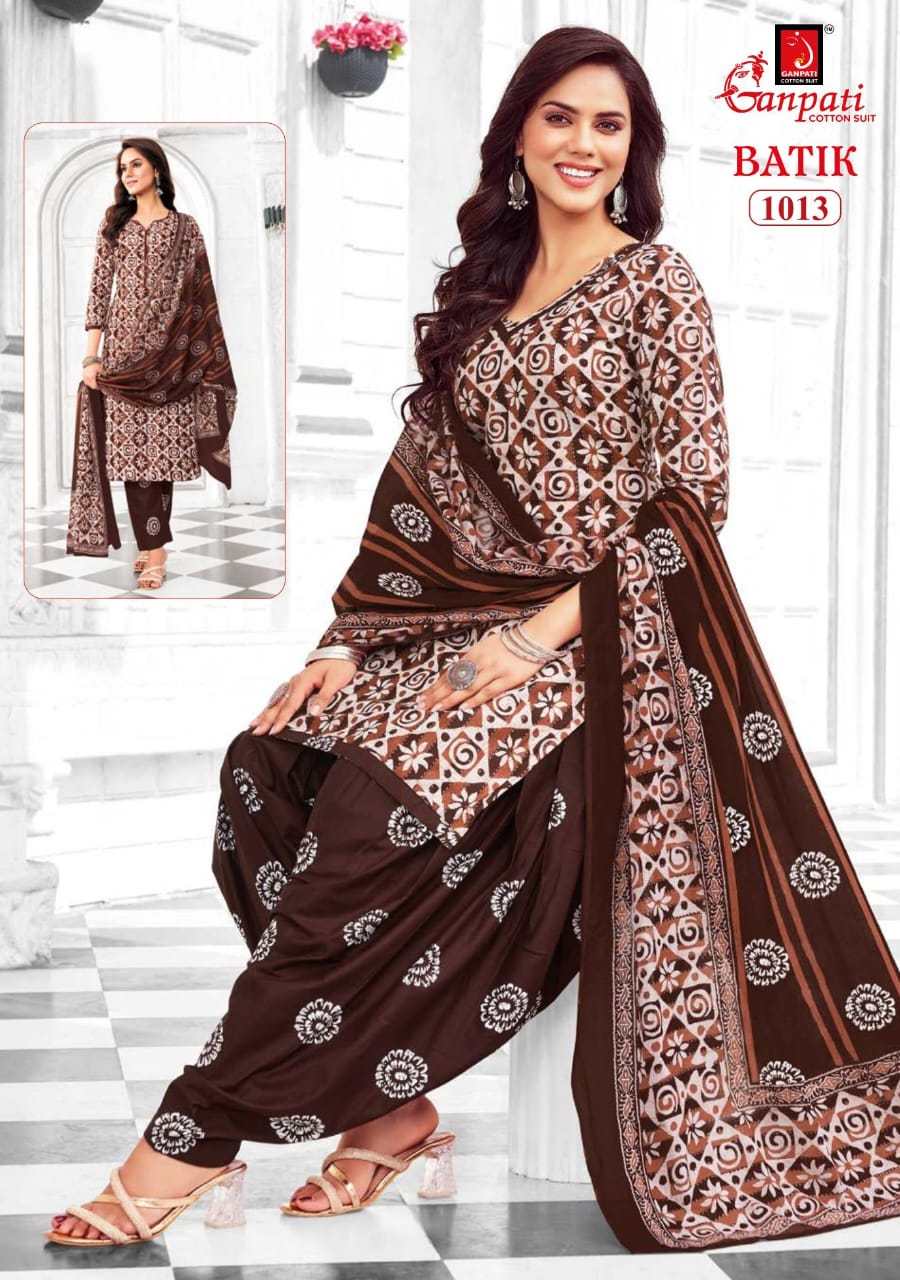 Batik Vol 10 Ganpati Cotton Patiyala Style Suits Manufacturer Ahmedabad